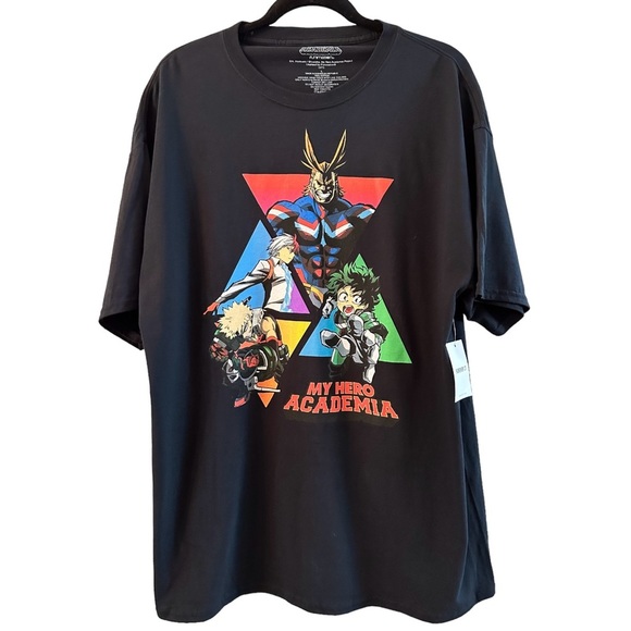 My Hero Academia Black Short Sleeve Cotton Crewneck T-Shirt size Large - Picture 1 of 8